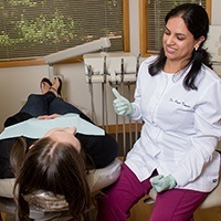 Dr. Taneja talking to patient