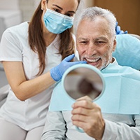 Man with a dental bridge in Bellevue