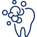 Animated tooth with bubbles icon