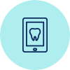 Animated tooth on a cellphone icon