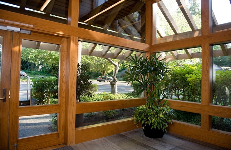 Beautifully lanscaped entryway